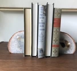 Agate Crystal and Geode Bookends.