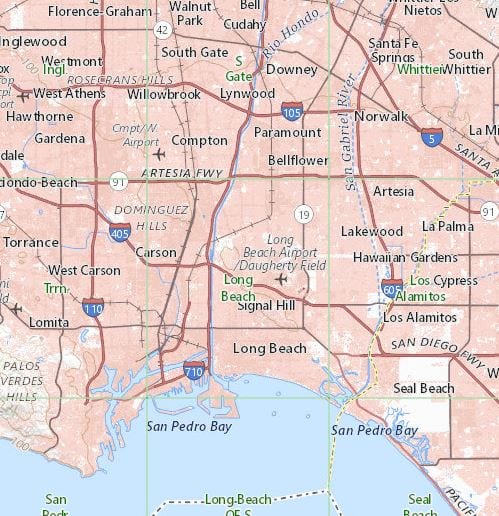 Geology of Long Beach, California. USGS Map 7.5 Minute Long Beach, CA Quadrangle