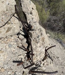 The ruins of the San Francisquito Dam.