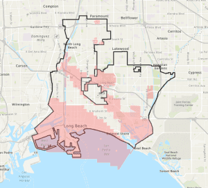 Long Beach Methane Zone Map