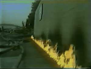 Methane Soil Gas on Fire off Building - Los Angeles 1985