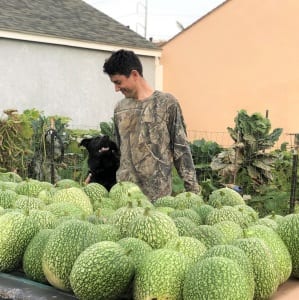 Author Michael J. Sabo with his Dog -Sustainable Agriculture and Farming - Organic Harvest.